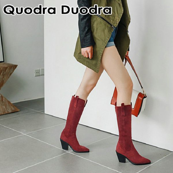 

slip-on women boots 2020 winter/autumn warm plush over the knee high boots flock black cowgirl riding equestrian woman