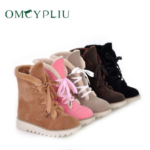 

женщины boots 2020 новых зимней мода розовой платформы загрузка плюс размер высокого качества женщина обувь ladies keep warm башмака бот fem, Black