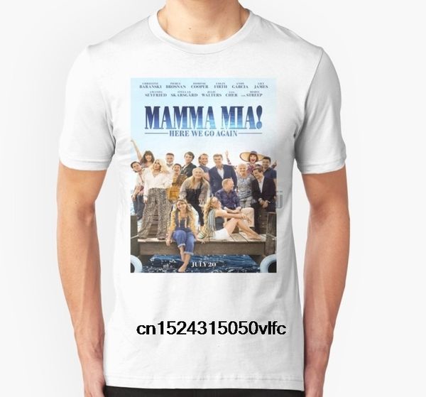 

мода прохладный мужчины футболки женщины смешные тенниску mamma mia here we go again! индивидуальные печатные футболки