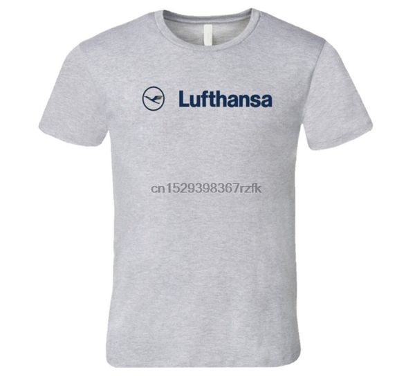 

lufthansa airlines classic logo classy blue t shirt