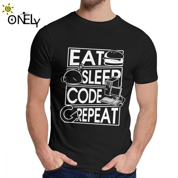 

eat sleep code repeat coding geschenk t-shirt fashion crewneck male classic s-6xl t shirt