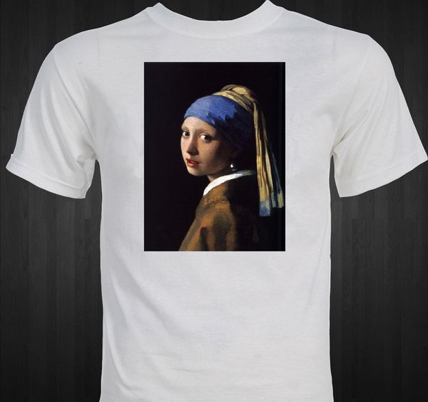 

vermeer girl with the pearl earring famous painting art masterpiece t shirt cool casual pride t shirt men new fashion