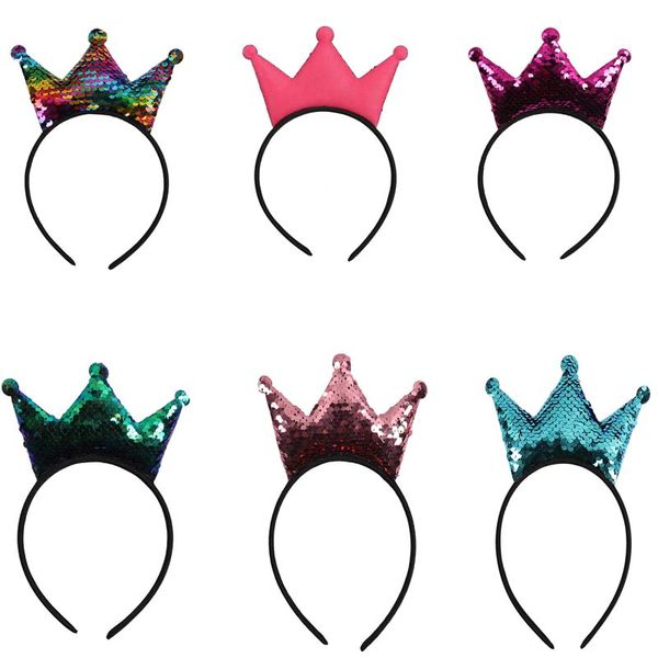 

sequins crown headband children girls princess hairband hair birthday party favor halloween christmas, Slivery;white