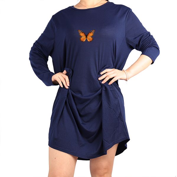 

20ss european and american summer new style diy ladies dresses, color butterfly print plus size maternity casual dress