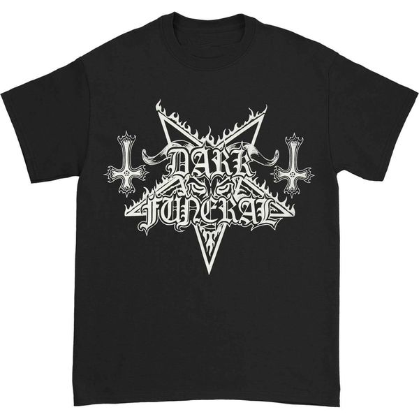 

dark funeral men's df logo tee t-shirt black loose size tee shirt