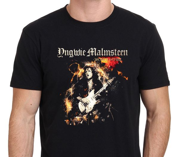 

2019 men's fashion letter print casual black t-shirts yngwie malmsteen world on fire t-shirt t shirt transfers