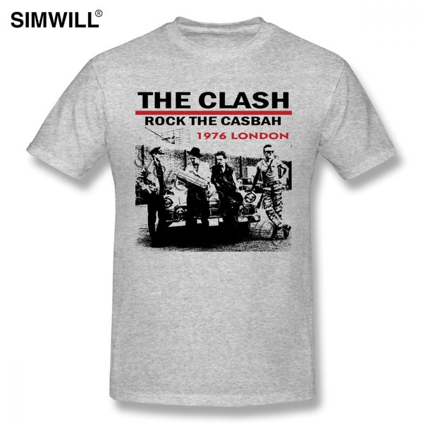 

1976 лондон clash футболка мужская смешные короткие рукава хлопок футболки o-образным вырезом рок tee shirt regular fit tshirt plus size