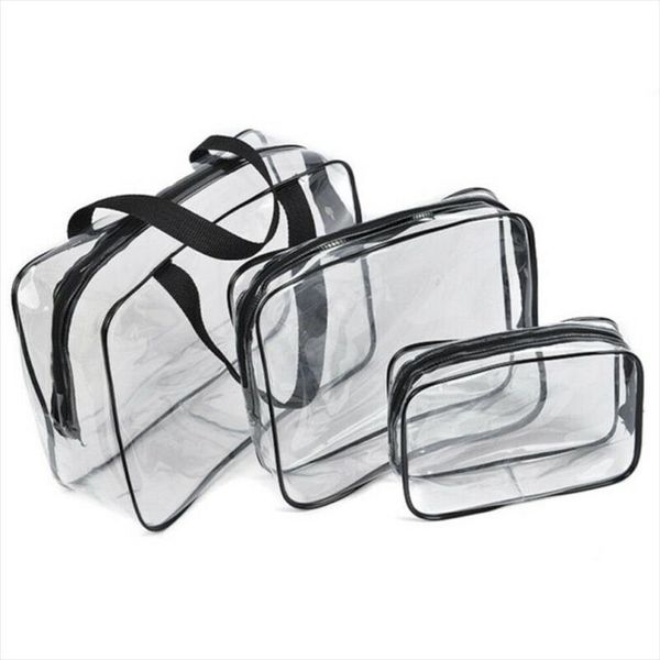 

cosmetic bags local stock 1pcs clear transparent plastic pvc travel makeup cosmetic toiletry zip bag s m l