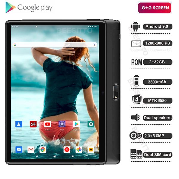 

fast shipping 10 inch 2.5d glass tablet ips 2gb ram 32gb rom dual sim card play store wifi android 9.0 tablets 10 10.1+gifts