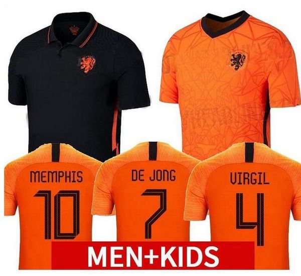 

2020 2021 нидерланды футбол джьи джонги wijnaldum holland football kits рубашка virgil 20 21 джерси строротман мемфис мужчины + детские набо, Black;yellow