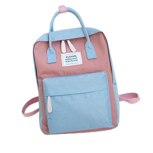 

women canvas backpacks candy color waterproof school bags for teenagers girls big cute lapbackpack patchwork korean backpack