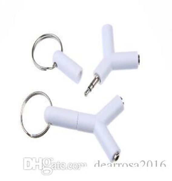 

3.5mm audio extension adpater y splitter aux cable converter 1 male to 2 female jack connector cord plugs for headphones earphones 100pcs