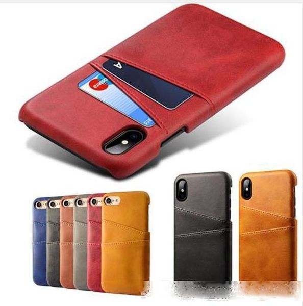

luxury pu leather card holder slots phone case for iphone x xr xs max slim hybrid hard platic cover for iphone 10 6 6s 8 7 plus case