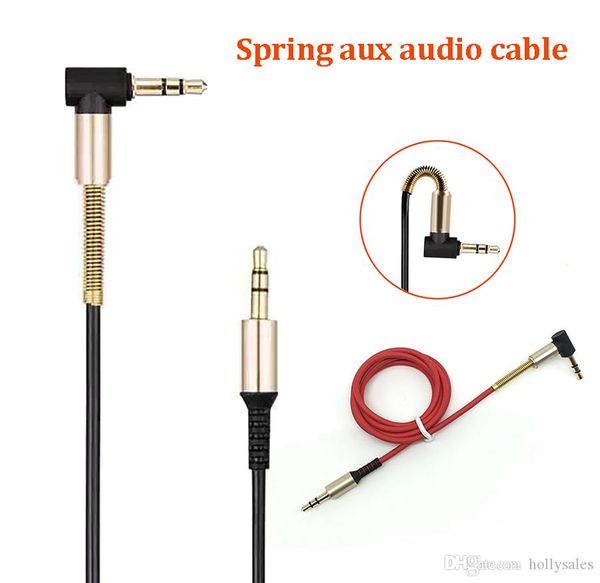 

1m 3ft male to male aux audio cable spring bend head aux data cable for smart cellphone speaker car