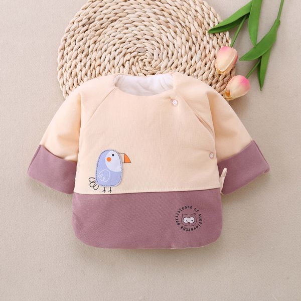 

2020 new clothes for babies newborn semi-back clothing autumn and winter thick cotton baby pajamas digging back anti-diaper, Blue