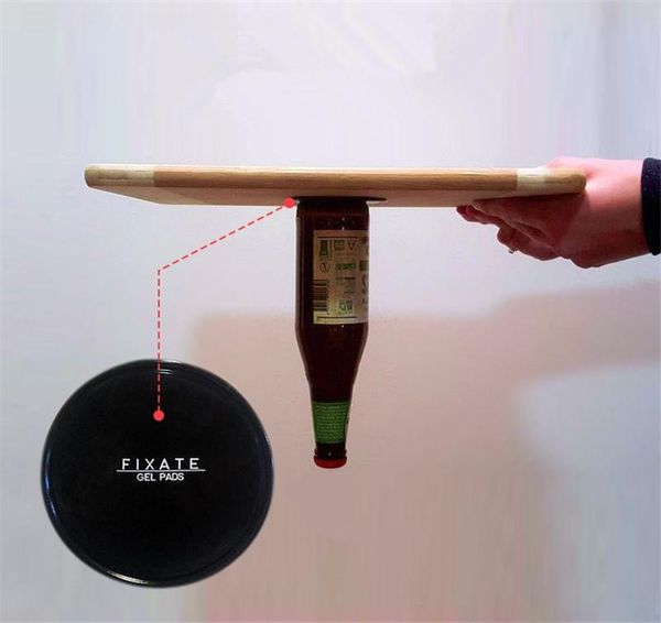 

fixate gel pad magic sticky non-slip cellphone pad phone holder stick to stick to glass, mirrors, whiteboards, metal, kitchen cabinets