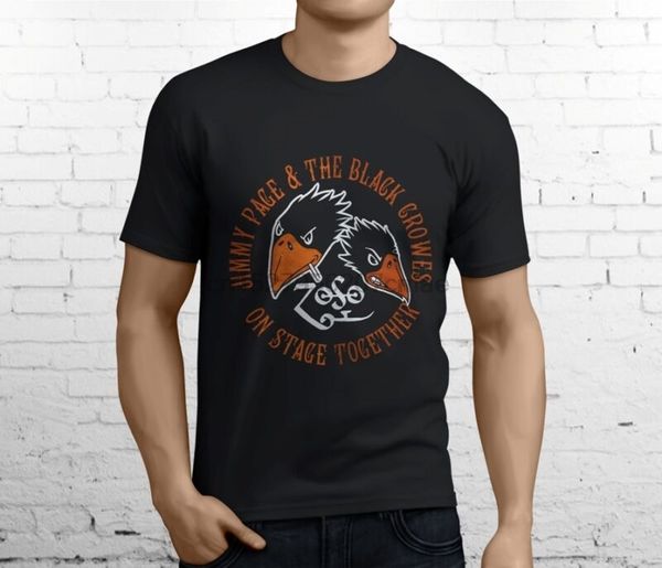 

jimmy page and the black crowes rock legend world men's black t-shirt size s-3xl
