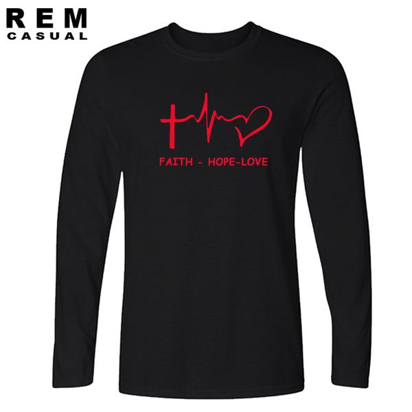 

new style faith hope love christian long sleeve t-shirt funny christianity god tee gift t shirt men casual tees