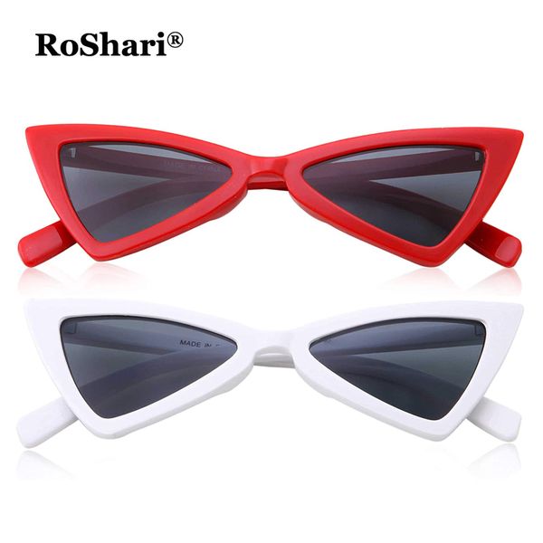 

roshari cat eye sunglasses high pointed triangle gothic retro butterfly glasses x008, White;black