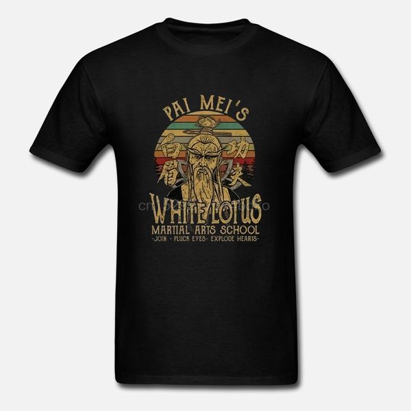 

pai mei's white lotus martial arts school vintage men cotton t-shirt s-6xl