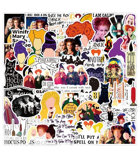 

50 pcs mixed car stickers funny witch graffiti for skateboard lapfridge helmet pad bicycle bike motorcycle ps4 notebook guitar pvc decal