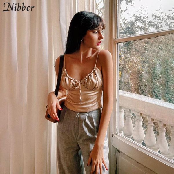 

nibber elegant white black lace up chiffon crop women 2020 summer fashion camisole beach leisure vacation harajuku tees