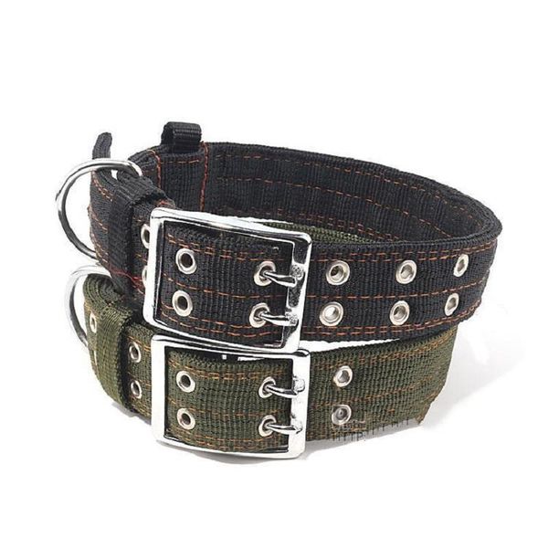 Nova Chegada Cão Colares Pet Supplies 5cm Nylon Double Buckle Grande Cães Collar 2 Cores 2 Tamanhos Atacado