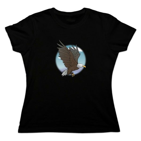 

белоголовый орлан летающих женщины новизна t-shirt популярного tagless tee shirt
