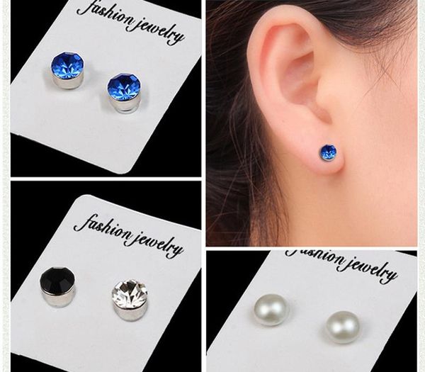 

9 цветов циркон магнит серьга мода малой серьга стержня ювелирные изделия для женщин держите healthy88, Golden;silver