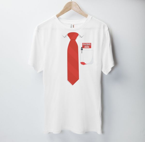 

new tee shirt foree electric t shirt sales adviser shaun funny gift tie suit up classy summer t-shirt