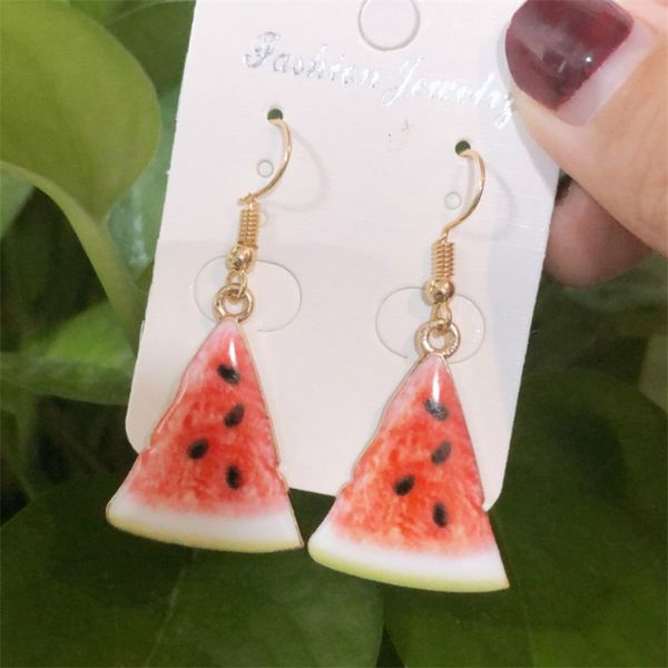 

acrylic cute fruit earrings strawberry pineapple tomato kiwi orange cucumber dragon apple pineapple fruit earrings dainty gift, Silver