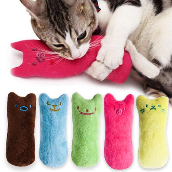 

teeth grinding catnip toys funny interactive plush cat toy pet kitten chewing vocal toy claws thumb bite cat mint for cats hot