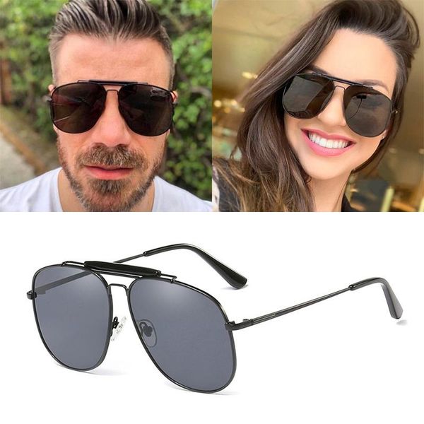 

2020 fashion cool men pilot style tint ocean lens 20 sunglasses women brand design toad mirror metal sun glasses, White;black