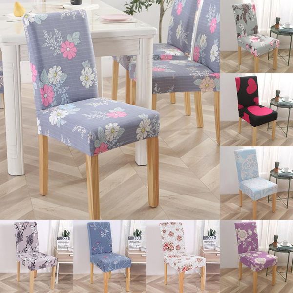 

chair covers spandex stretch cover flower printed removable elastic slipcovers for wedding banquet el restaurant