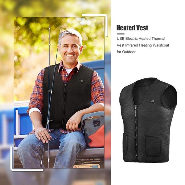 

heated thermal vest usb electric outdoor men women infrared heating thermal clothing waistcoat work sports heating clothes, Gray;blue