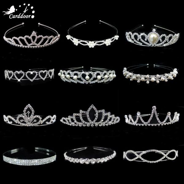 

carddoor princess tiaras and crowns headband kid girls lover bridal prom crown wedding tiara party accessiories hair jewelry, Golden;silver