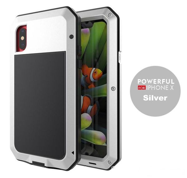 

armor defender metal case waterproof dirtyproof 360 full body cover for iphone x 7/8 plus i6 i5 i4 samsung s8 plus note 8 s6 s7 edge