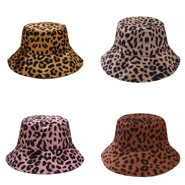 

leopard print bucket hat trendy animal pattern fisherman hats for women reversible packable cap, Blue;gray