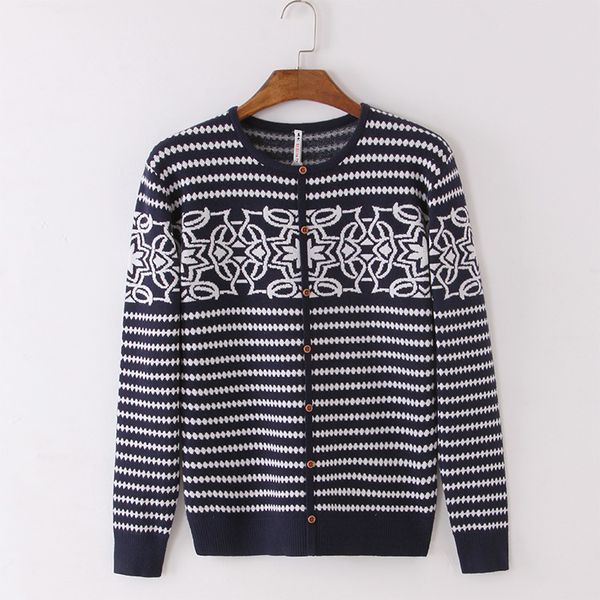 

retro style striped knitted cardigan coat men's fall 2020 new korean fleece core spun yarn slim sweater fashion, White;black