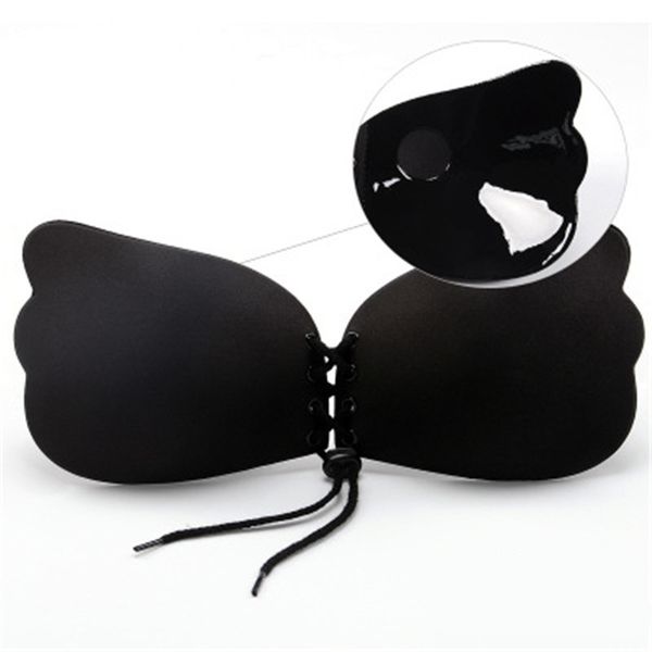 

женщины intimates самоклеющиеся без бретелек бинты blackless твердая бюстгальтер стик силиконовый гель push up женского нижнего белья невиди, Black;white