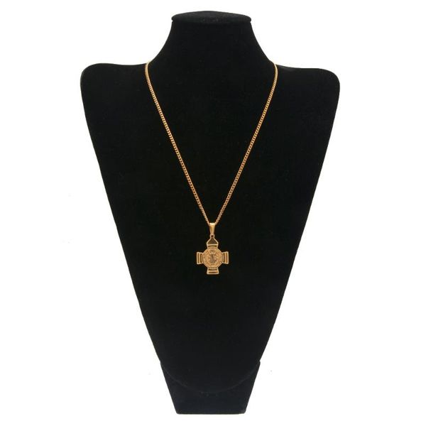 

new cross necklace pendant stainless steel crucifix bible prayer necklace men chain hip hop personality jewelry, Silver