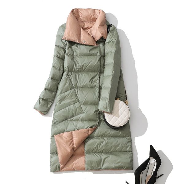 

new arrival womens down jacket fashion solid color europe and america style wear down jackets on both sides casual parkas s-5xl, Black