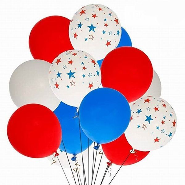 

12pcs 12inch latex balloon 2020 national day usa patriot american star balls party birthday party decoration balloons air globos