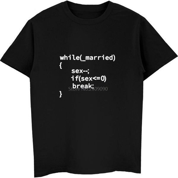 

while married t shirts men new summer short sleeve cotton fashion program man marry t-shirts geek tees streetwear