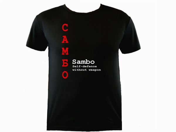 

мода горячие продажи 100% хлопка самбо cambo русский / английский кунг-фу пот доказательство полиэстер тренировки футболку майка