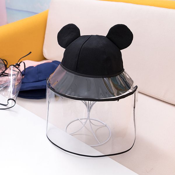 

korean kids summer foldable bucket hat cartoon solid color hip hop wide brim beach uv protection round sunscreen fisherman cap, Blue;gray