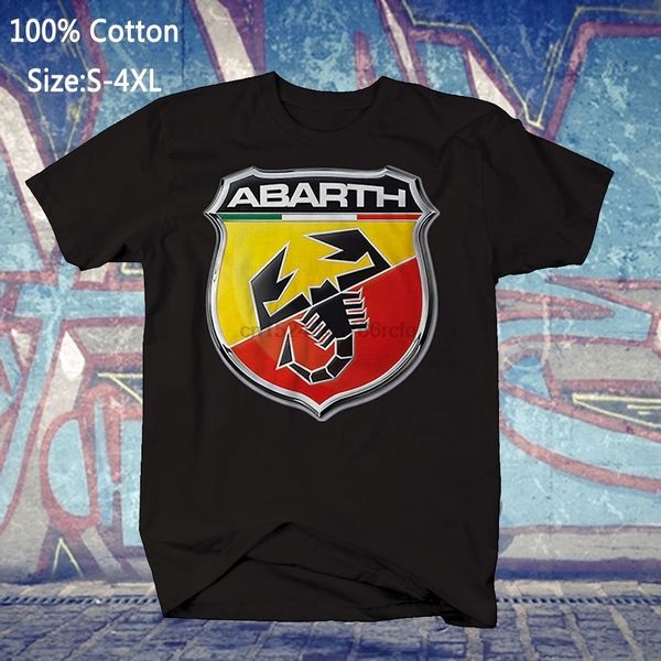 

abarth scorpion shield racing logo print t shirt men's punk o-neck hipster tees
