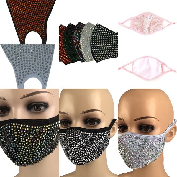 

diamond bling bling dustproof protective fashion mask pm2.5 mouth masks washable reusable a5bp