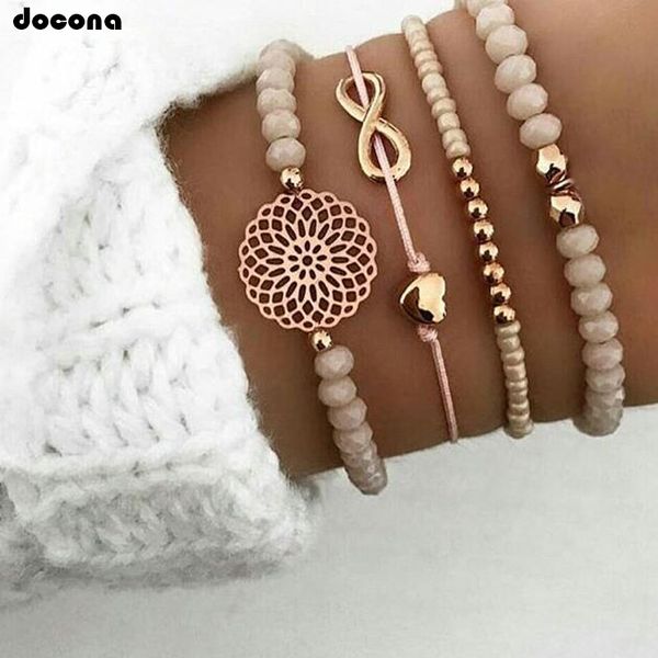 

boho сердце оранжевый набор beadeds браслет для женщин цветочные цепи регулируемый браслет pulseiras партии ювелирных изделий 4019, Golden;silver