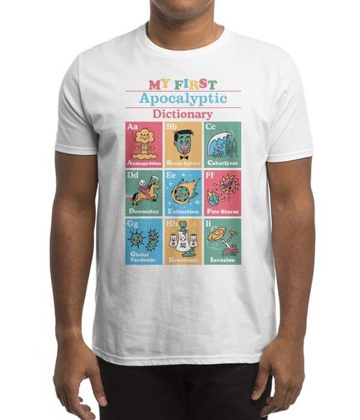 

new men casual printed t shirt my first apocalyptic dictionary short sleeve t-shirts tee